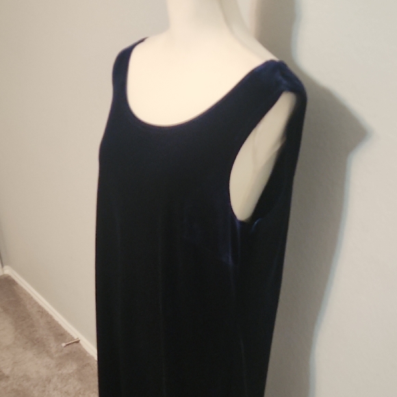 Navy Sleeveless Scoop Neck Sheath Maxi Dress - Picture 3 of 6